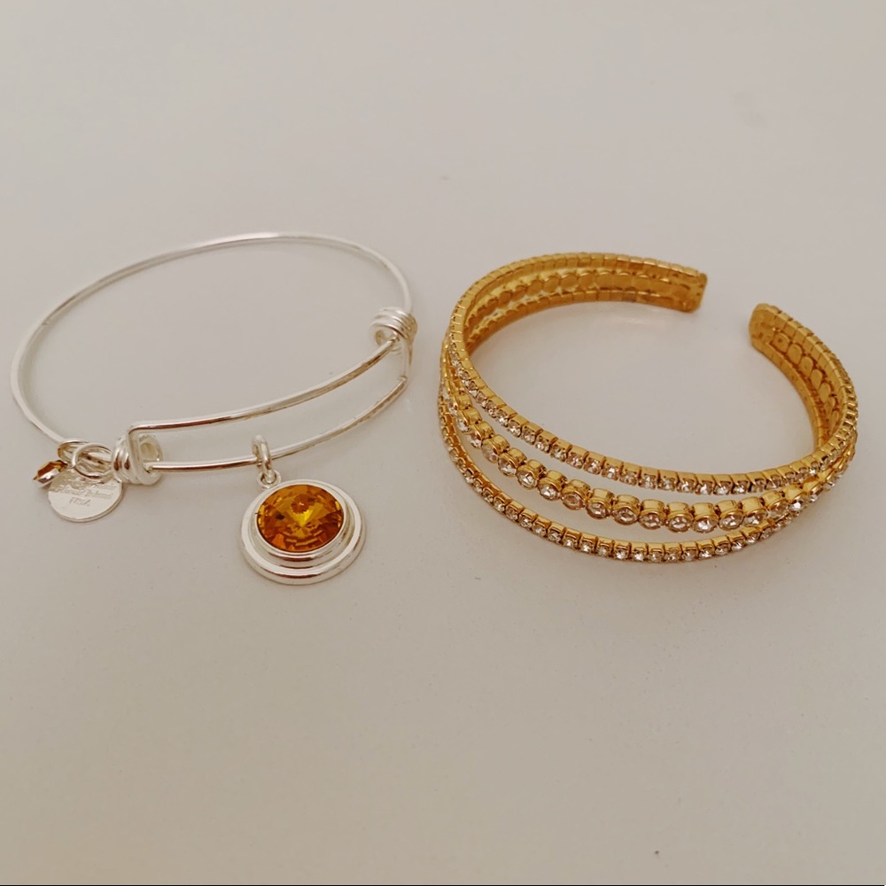 2 Bracelets: Topaz & 3 Layer bracelet